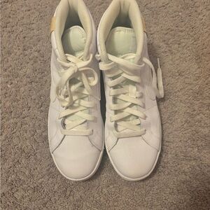 Nike White and Yellow Women's High-Top Sneakers